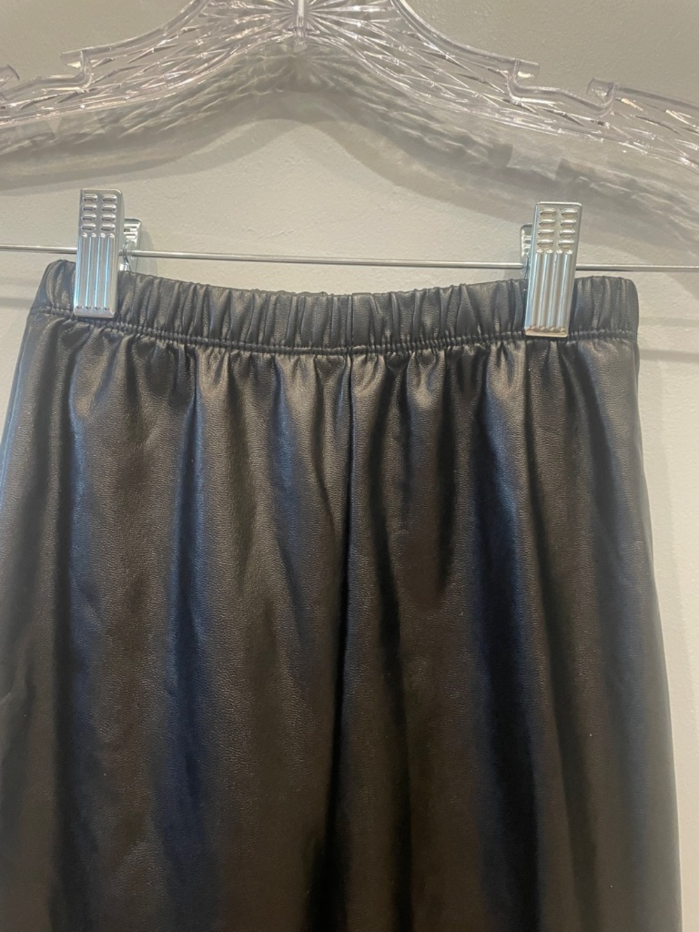 Black Faux Leather Pants hello kitty girls size 7/8 - Picture 3 of 5